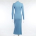 9Simple V Neck Full Sleeve Maxi Dress