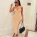 1Slit Camisole Sleeveless Maxi Dresses Foe Ladies