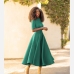 3Solid Green Half Sleeve Maxi Dresses For Women