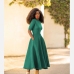 6Solid Green Half Sleeve Maxi Dresses For Women