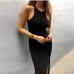 6Solid High Slit Sleeveless Maxi Dress