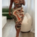 1Spaghetti Strap  Printed Backless Sleeveless Dresses