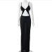 9Split Cut Out Spaghetti Strap Ladies Maxi Dress