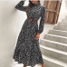 3Spring Casual Polka Dot Long Sleeve Maxi Dresses