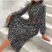 4Spring Casual Polka Dot Long Sleeve Maxi Dresses