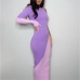 4Street Contrast Color One Shoulder Maxi Dress