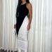 5Street Contrast Color One Shoulder Maxi Dress