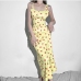 4Stylish Yellow Printed Sleeveless Maxi Dress Women