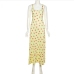 6Stylish Yellow Printed Sleeveless Maxi Dress Women