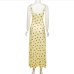 8Stylish Yellow Printed Sleeveless Maxi Dress Women