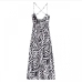 3Summer Animal Print Camisole Sexy Maxi Dress 