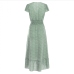 13Summer Chiffon Short Sleeve Ruffles Maxi Dresses