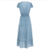 15Summer Chiffon Short Sleeve Ruffles Maxi Dresses