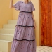 1Summer Fashion Polka-dot Fringe Short Sleeve Dress