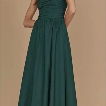 Summer Ruched Solid Backless Sleeveless Maxi Dress