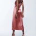 4Summer Solid Zipper Up  Spaghetti Strap  Ladies Maxi Dress