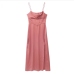 5Summer Solid Zipper Up  Spaghetti Strap  Ladies Maxi Dress