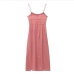 6Summer Solid Zipper Up  Spaghetti Strap  Ladies Maxi Dress