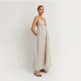 3Summer Trends Cotton Linen Halter Backless Long Dress