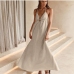 1Summer Trends Cotton Linen Halter Backless Long Dress