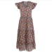 13Summer V Neck Cap Sleeve Floral Maxi Dress