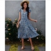 16Summer V Neck Cap Sleeve Floral Maxi Dress