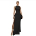 4Temperament Hollow Out Sleeveless Slit Maxi Dress