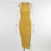 13Temperament Pure Color Crew Neck Slit Dresses