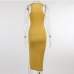 15Temperament Pure Color Crew Neck Slit Dresses