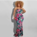 4Tie-Wrap Printed Backless Sleeveless Maxi Dresses