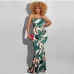 8Tie-Wrap Printed Backless Sleeveless Maxi Dresses