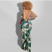 9Tie-Wrap Printed Backless Sleeveless Maxi Dresses