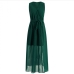 12V Neck Solid Sleeveless Maxi Dress For Women