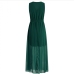 13V Neck Solid Sleeveless Maxi Dress For Women