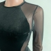 7Velvet Gauze Patchwork Full Sleeve Dress For Ladies