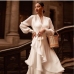 4Vintage White Ruffles Long Sleeve Maxi Dress