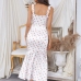 5White Printed Stringy Selvedge Ladies Maxi Dress