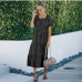 3Women Ruffles Off The Shoulder Dots Print Maxi Dress