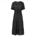 11Women Ruffles Off The Shoulder Dots Print Maxi Dress