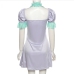11 Contrast Color Patchwork Puff Sleeve Sheath Dress