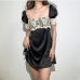 4 Lace Patchwork Puff Sleeve Dress