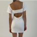 11 Sexy Backless Hollowed Out Solid Short Sleeve Dress
