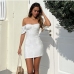 1 Sexy Backless Hollowed Out Solid Short Sleeve Dress