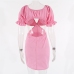 4 Sexy V-neck Hollow Out Puff Sleeve Dress