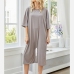 1Casual Gray Loose Half Sleeve Home Dresses