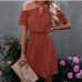 16Casual Off The Shoulder Short Sleeve Dress