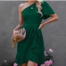 12Casual One Shoulder Short Sleeve Ruffles Dress