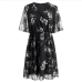 14Casual V Neck Print Chiffon Short Sleeve Dress 