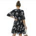 9Casual V Neck Print Chiffon Short Sleeve Dress 