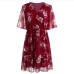 10Casual V Neck Print Chiffon Short Sleeve Dress 